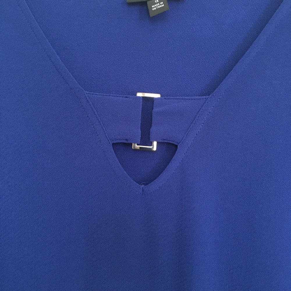 Alfani Plus Size Keyhole Tunic in Andromeda Blue - Picture 4 of 5